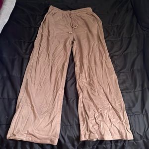 Brown flare pants with adjustable waist size women XL long length